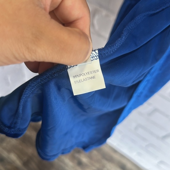 NEW Elegant Blue Velvet Dress size L - Picture 6 of 7